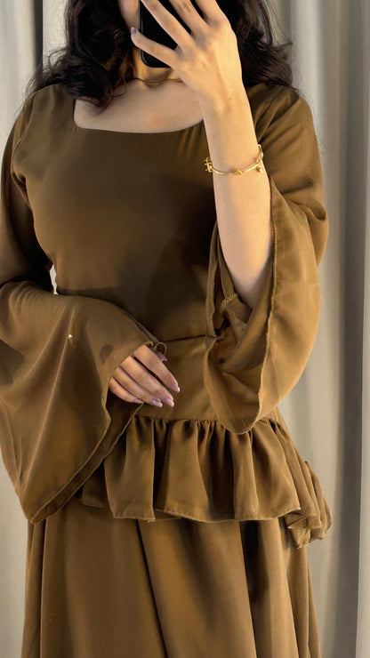 Elanza Luxe – Plain Chiffon Heavy Flair Outfit Stitched