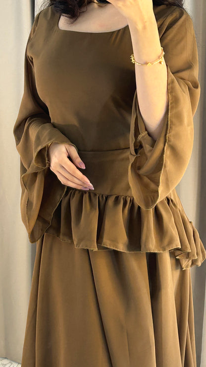 Elanza Luxe – Plain Chiffon Heavy Flair Outfit Stitched