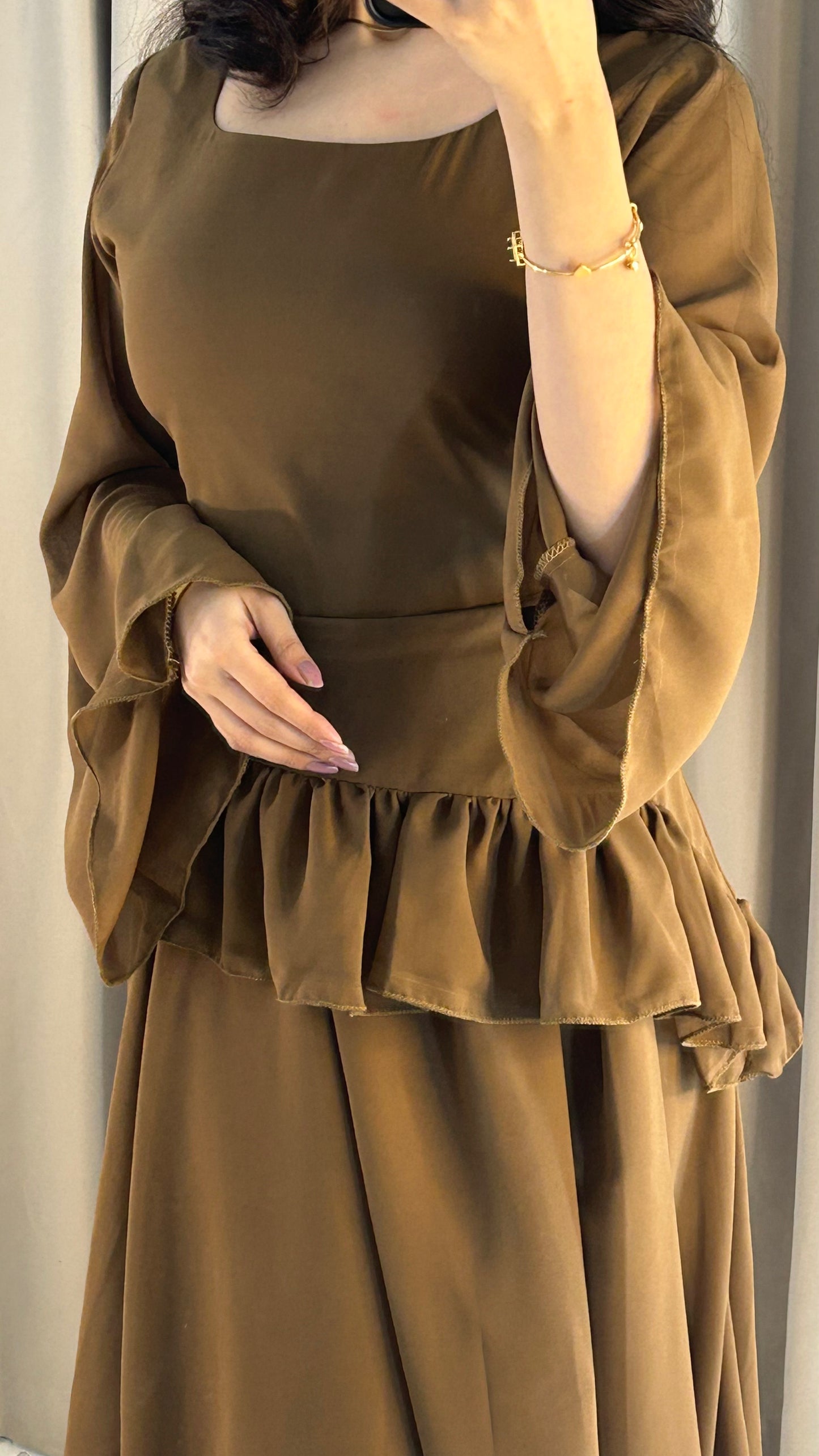 Elanza Luxe – Plain Chiffon Heavy Flair Outfit Stitched