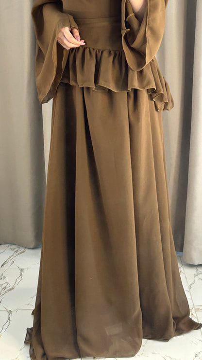 Elanza Luxe – Plain Chiffon Heavy Flair Outfit Stitched