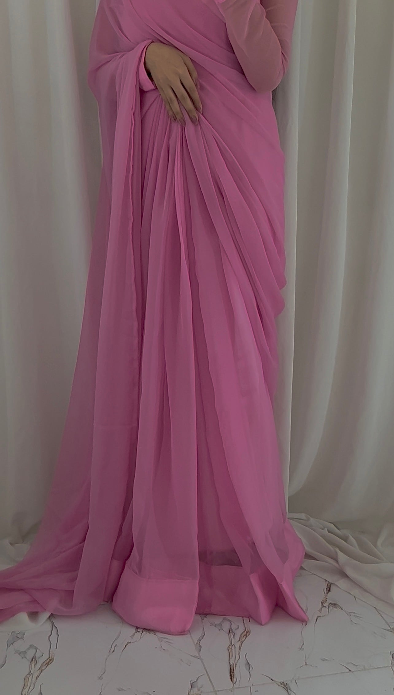 Shama-e-Husn Chiffon Saree Baby Pink