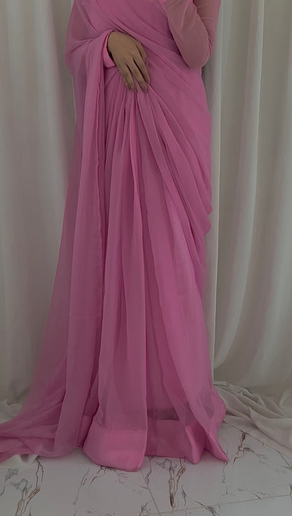 Shama-e-Husn Chiffon Saree Baby Pink