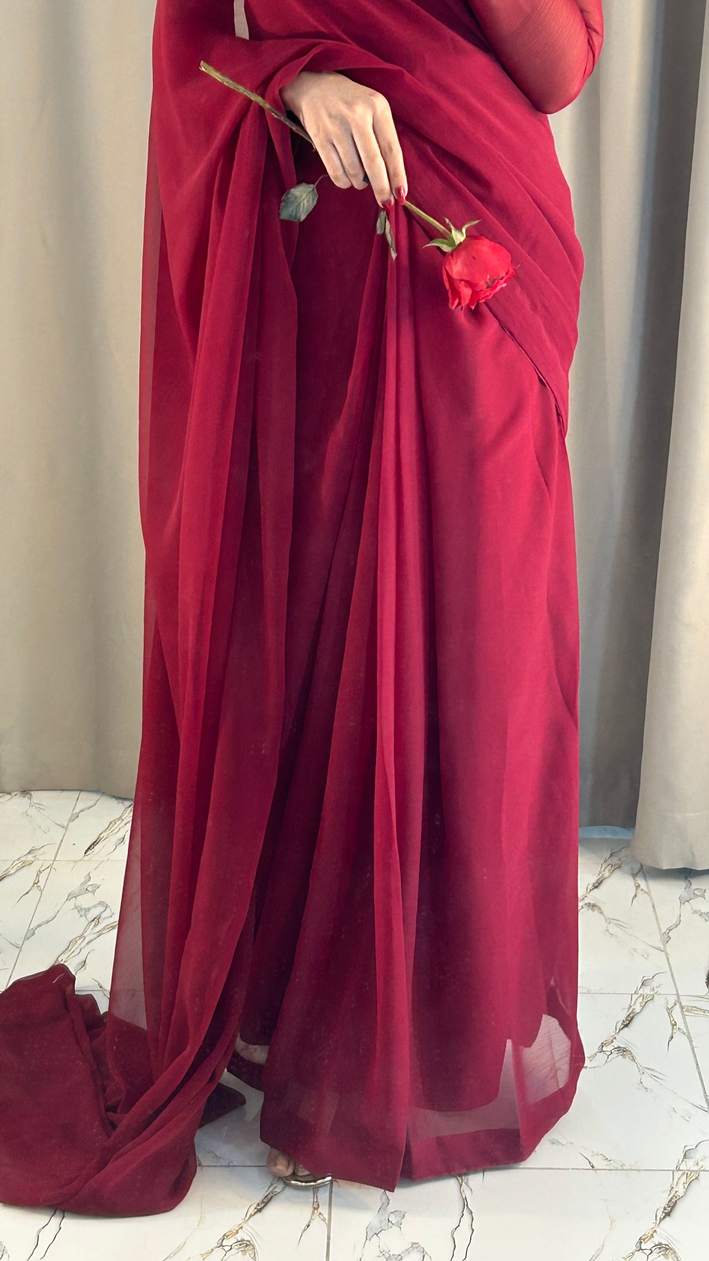 Gulbahar Chiffon Saree Stitched