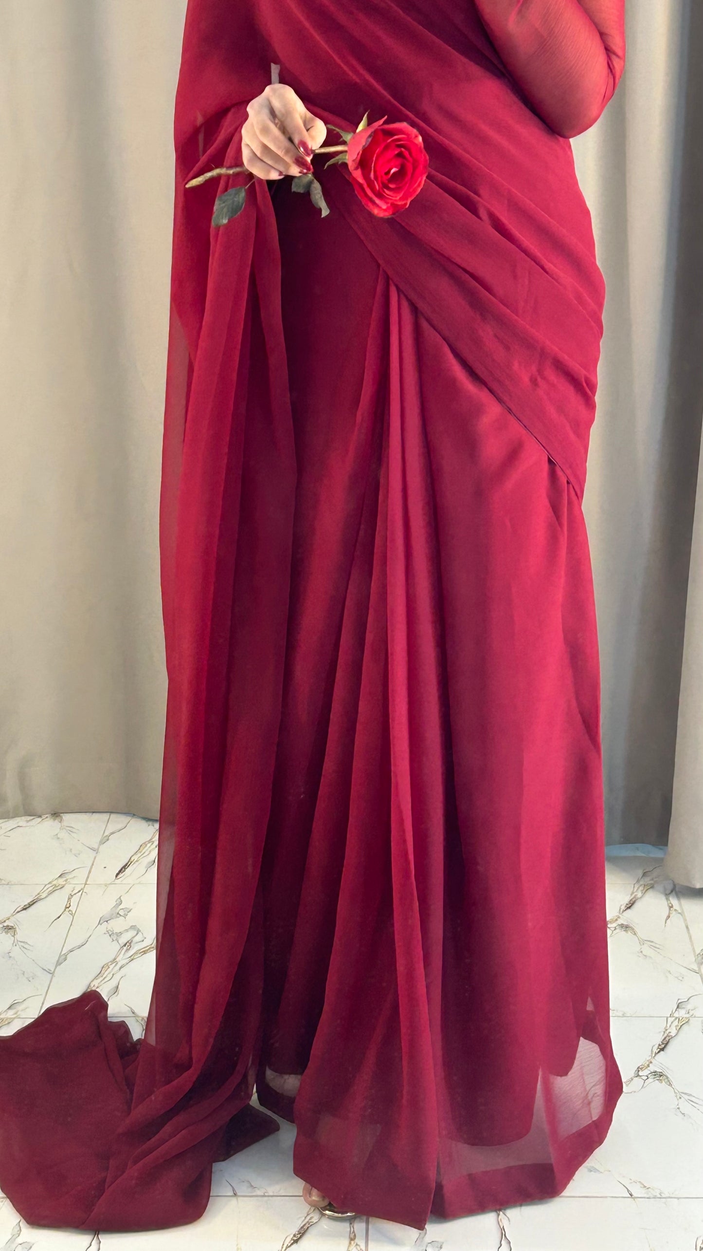 Gulbahar Chiffon Saree Stitched