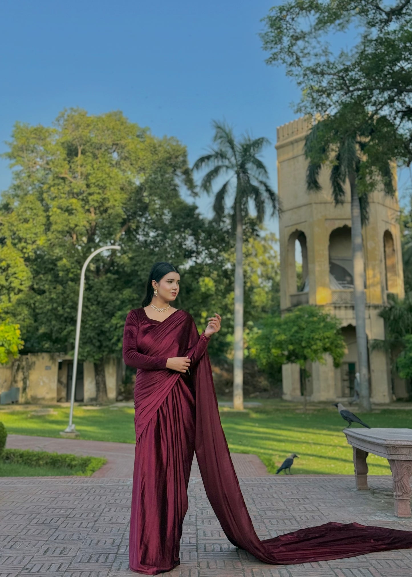 ✨ Midnight Majesty –  Velvet Saree ✨