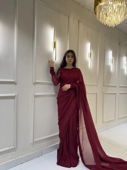 "Garnet Whisper – Elegance Saree"