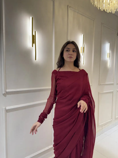 "Garnet Whisper – Elegance Saree"