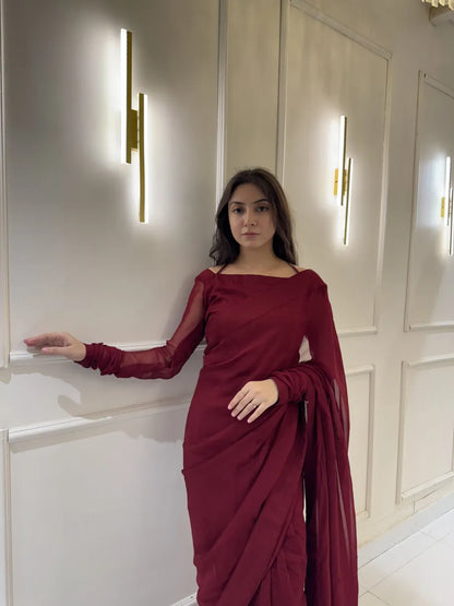 "Garnet Whisper – Elegance Saree"