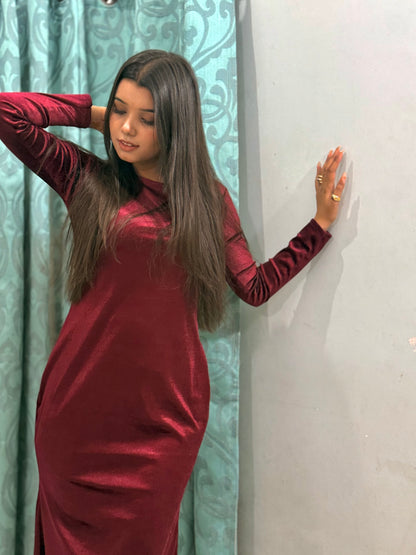 ✨ Velvet Western Bodycon Dress  ✨ (Ready to Wear)