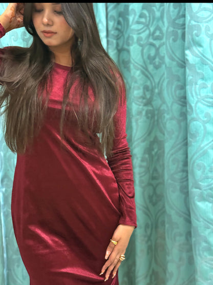 ✨ Velvet Western Bodycon Dress  ✨ (Ready to Wear)