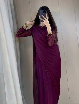 Gulbahar Chiffon Saree Stitched