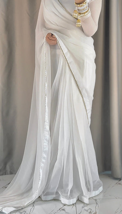 Shahi Zarqash Chiffon Saree Stitched