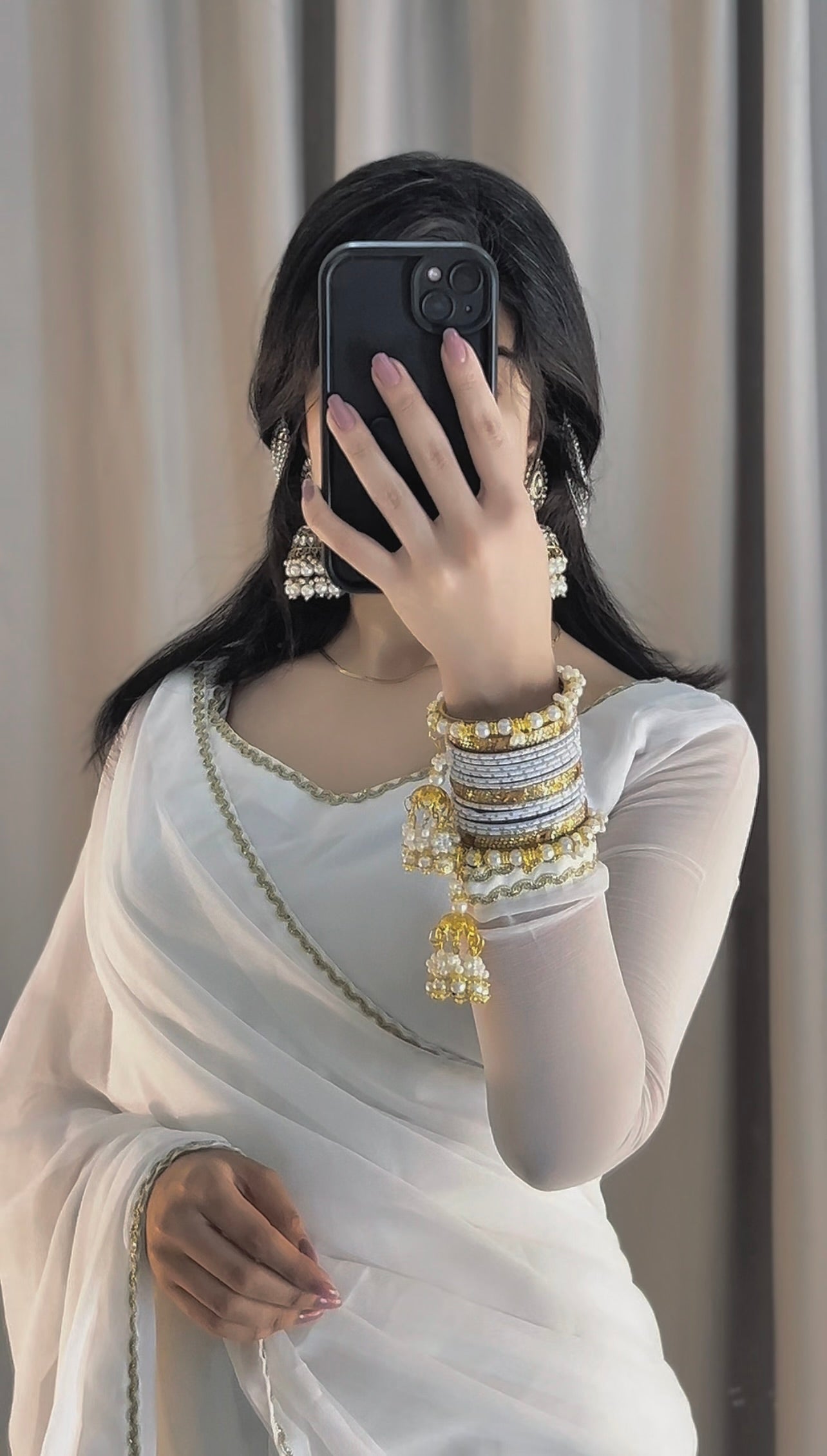 Shahi Zarqash Chiffon Saree Stitched