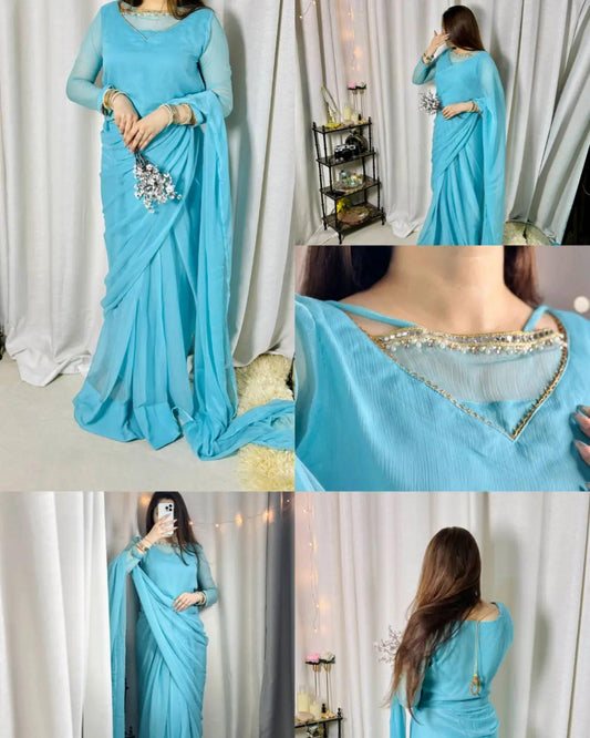 ✨ Zebaish Chiffon Saree