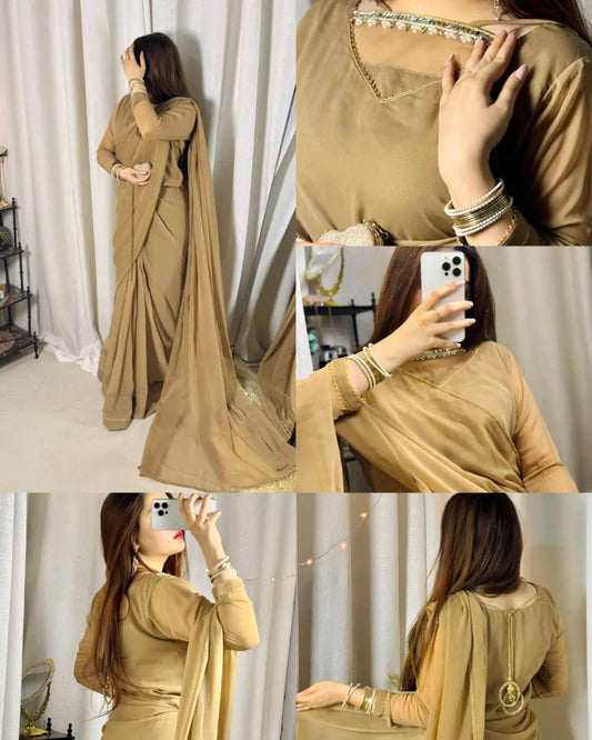 ✨ Zebaish Chiffon Saree