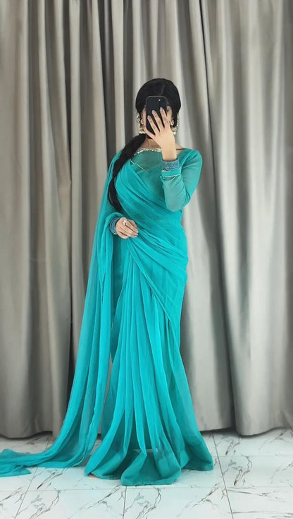 ✨ Zebaish Chiffon Saree