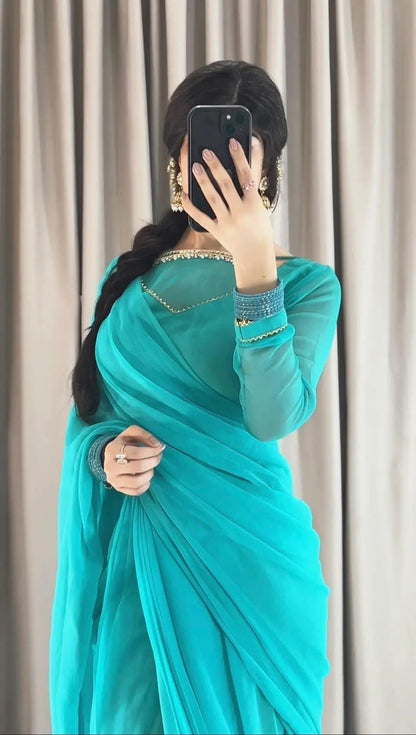 ✨ Zebaish Chiffon Saree