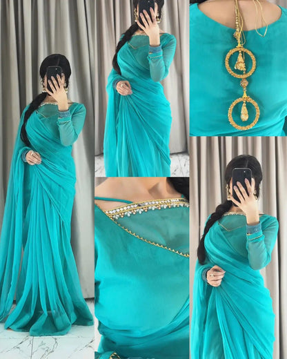 ✨ Zebaish Chiffon Saree