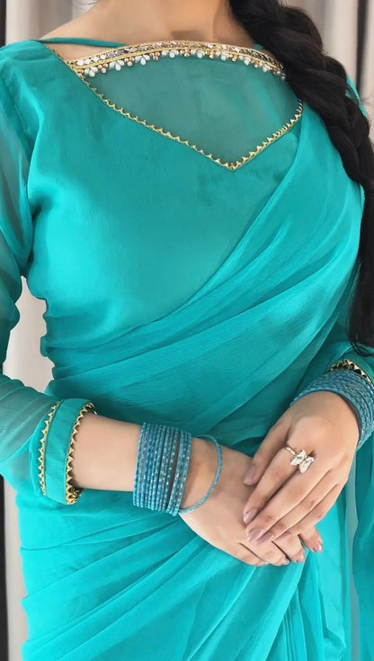 ✨ Zebaish Chiffon Saree