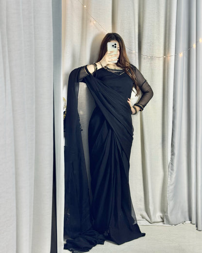 ✨ Zebaish Chiffon Saree