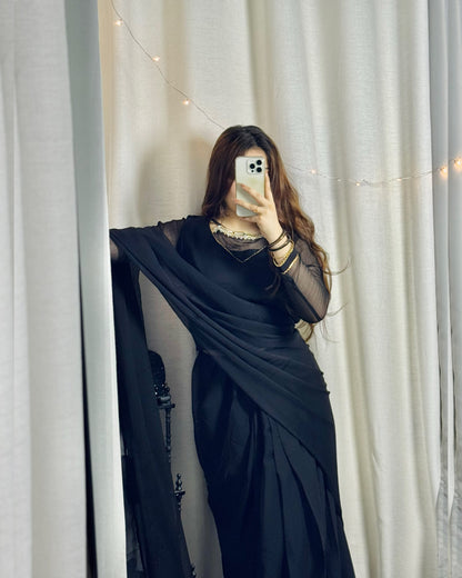 ✨ Zebaish Chiffon Saree