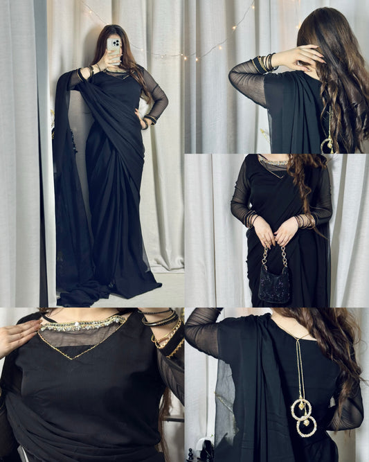 ✨ Zebaish Chiffon Saree