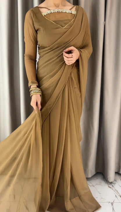 ✨ Zebaish Chiffon Saree