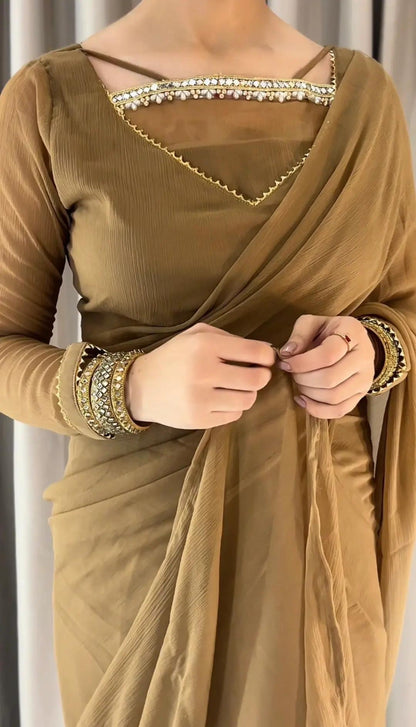 ✨ Zebaish Chiffon Saree