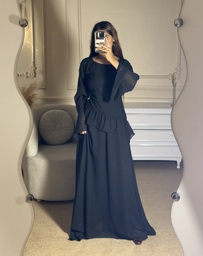 Elanza Luxe – Plain Chiffon Heavy Flair Outfit Stitched