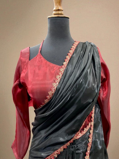 🌹 Mehr-o-Siyaah Saree ❤️🖤