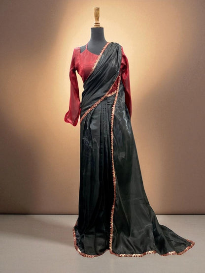 🌹 Mehr-o-Siyaah Saree ❤️🖤