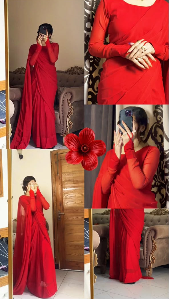 Noor-e-Chiffon Saree Stitched