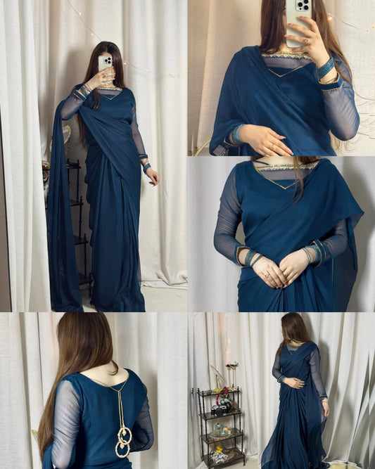 ✨ Zebaish Chiffon Saree