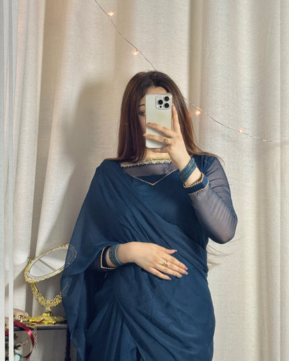 ✨ Zebaish Chiffon Saree