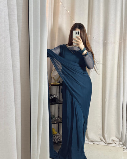 ✨ Zebaish Chiffon Saree