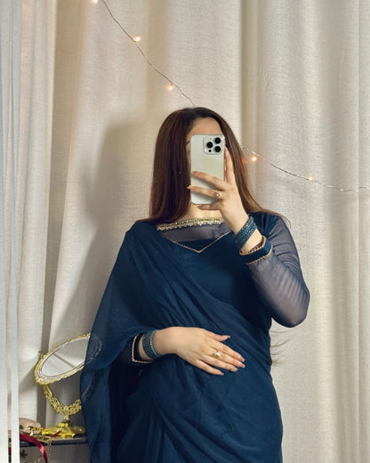 ✨ Zebaish Chiffon Saree