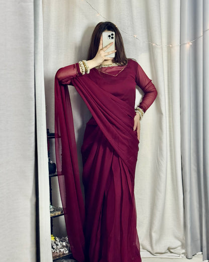 ✨ Zebaish Chiffon Saree