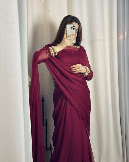 ✨ Zebaish Chiffon Saree
