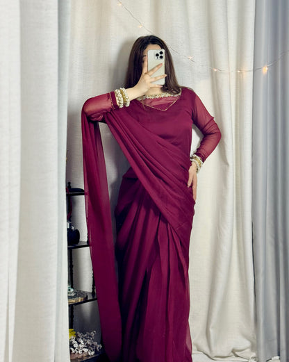 ✨ Zebaish Chiffon Saree
