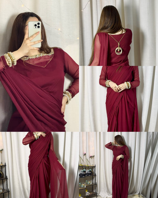 ✨ Zebaish Chiffon Saree