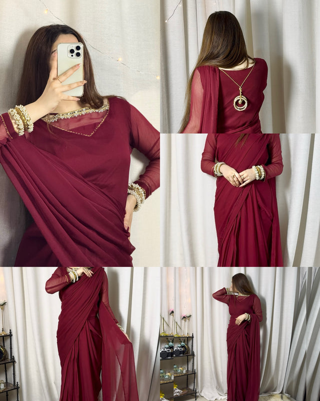 ✨ Zebaish Chiffon Saree