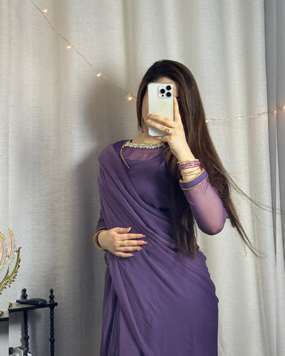 ✨ Zebaish Chiffon Saree