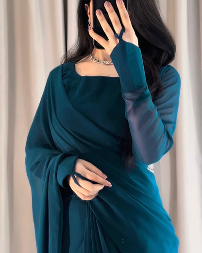 Noor-e-Chiffon Saree Stitched