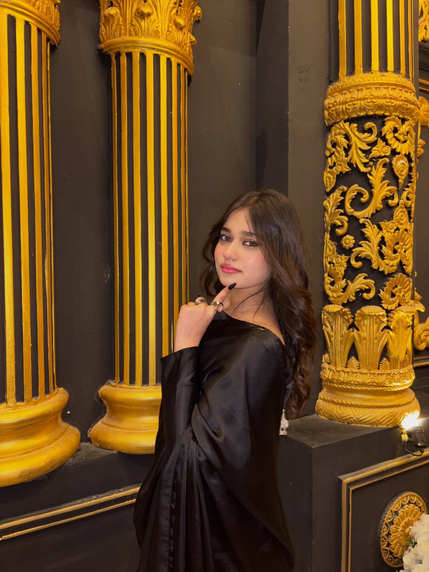 Black Stitched Plain Silk Saree