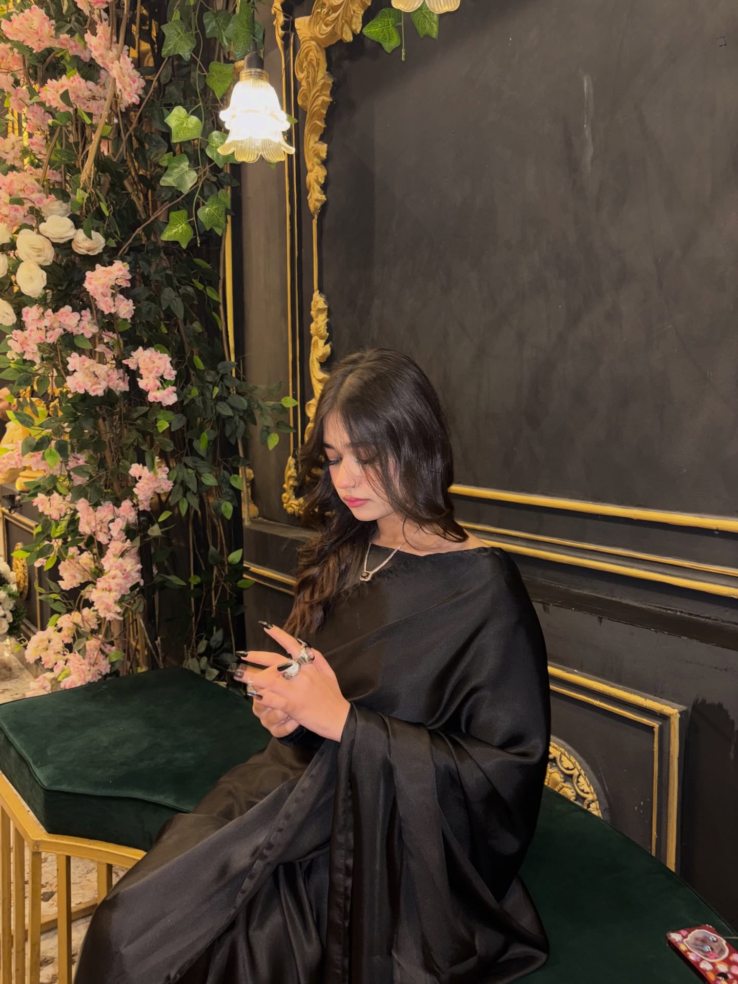 Black Stitched Plain Silk Saree