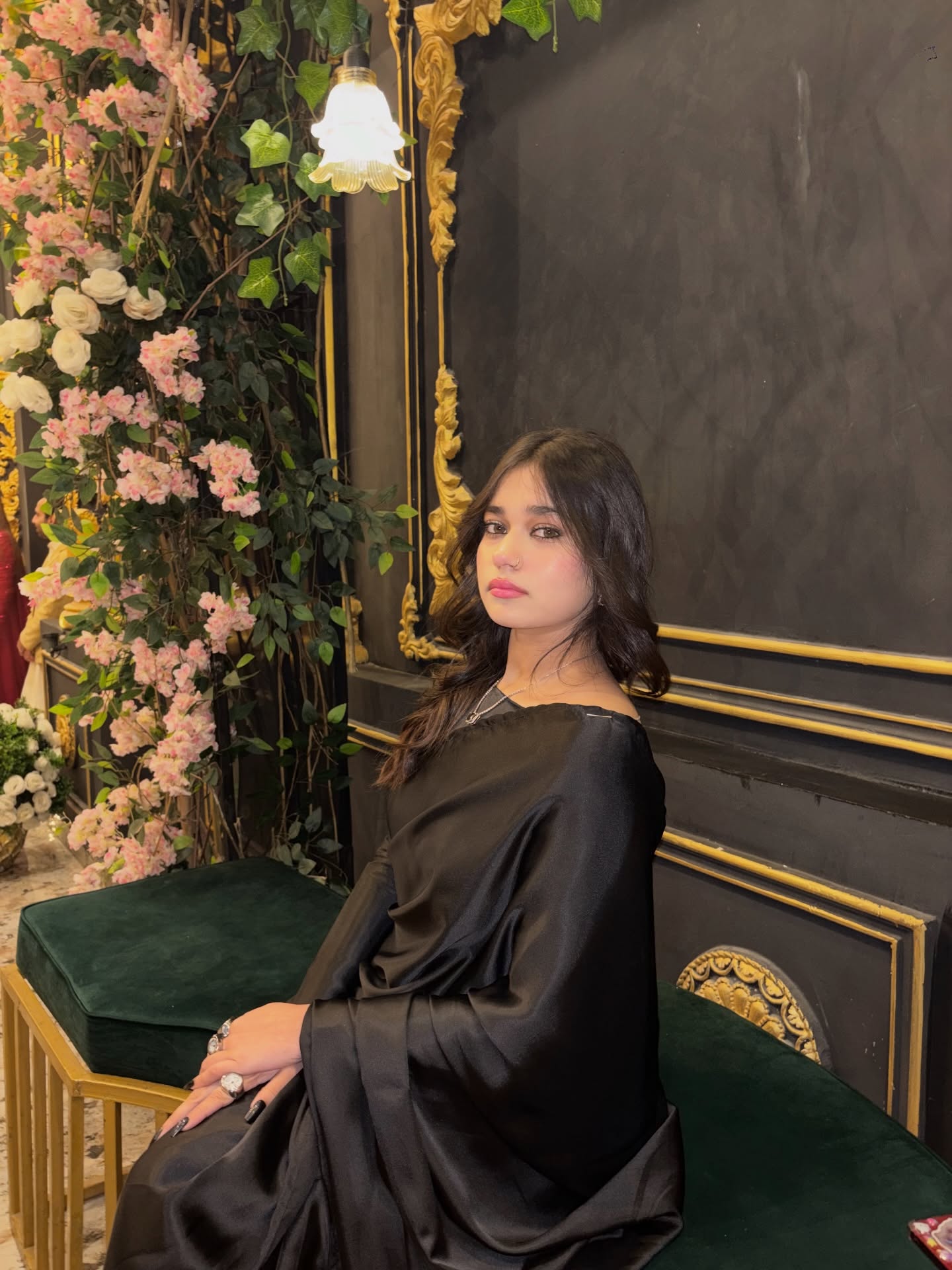 Black Stitched Plain Silk Saree