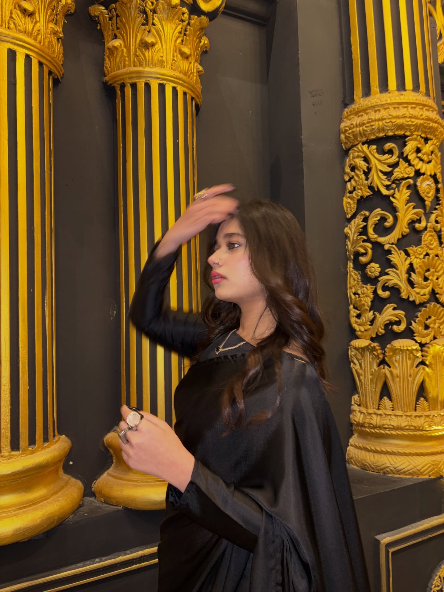 Black Stitched Plain Silk Saree