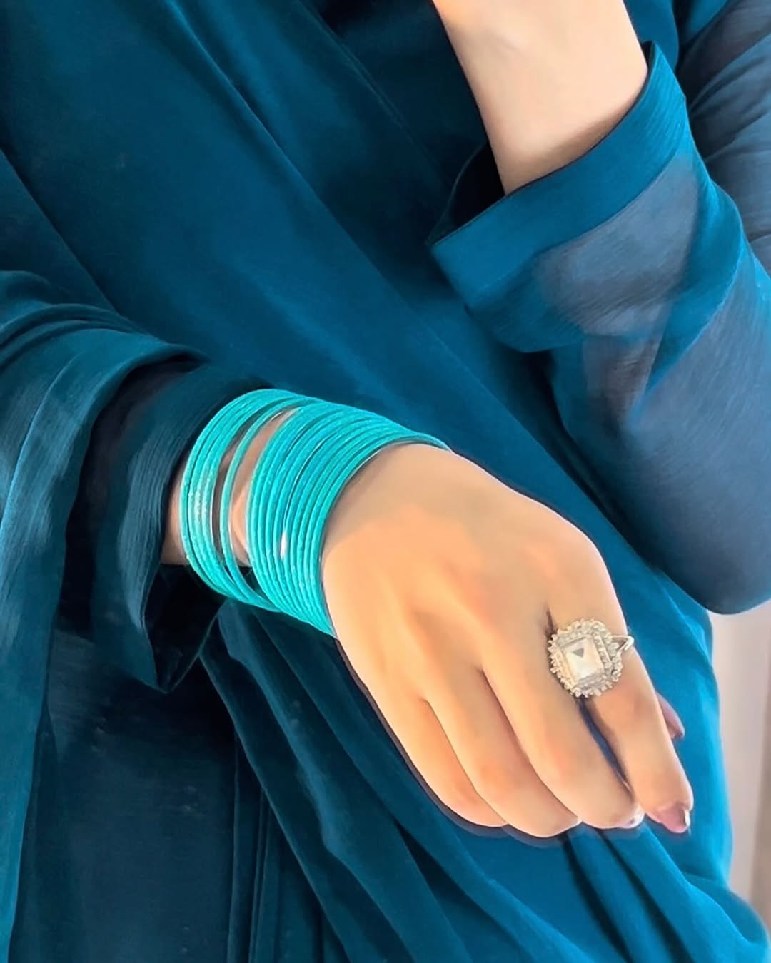 Plain Heart Shaped Neck Grace Signature Chiffon Saree (Stitched)