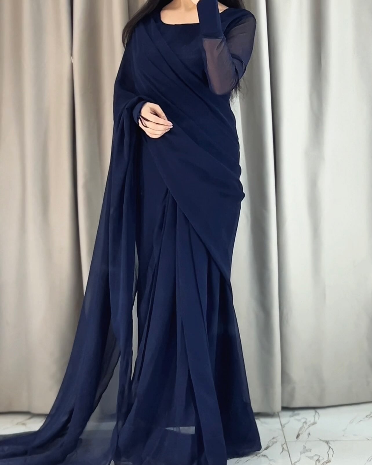 Noor-e-Chiffon Saree Stitched