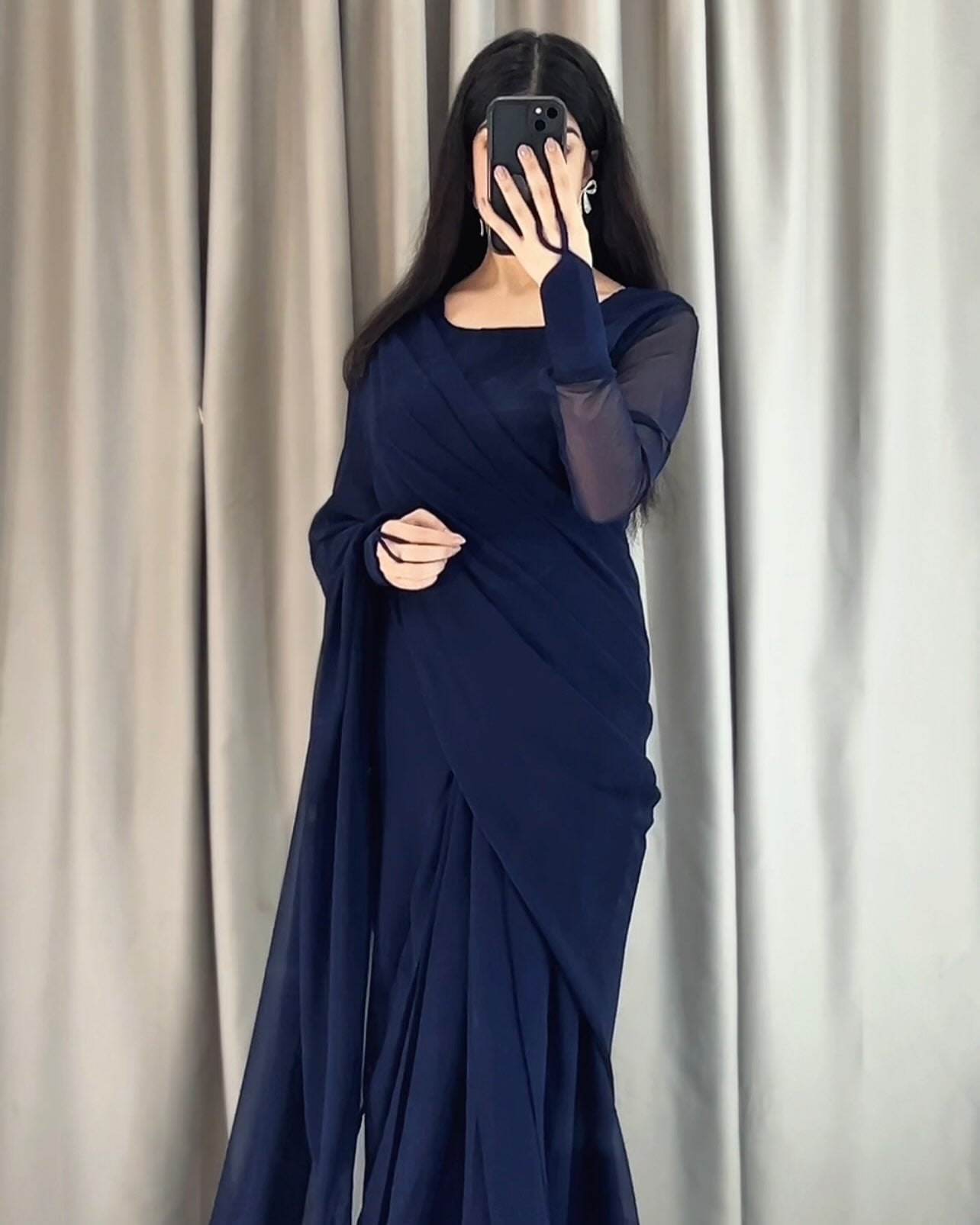 Noor-e-Chiffon Saree Stitched